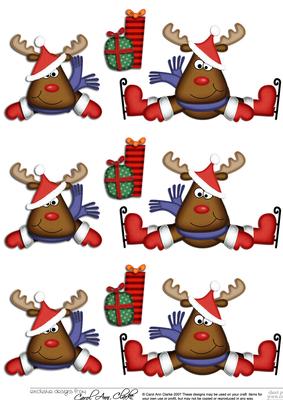 Xmas Rudolph & Presents 3D Decoupage Sheet