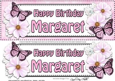 Large Dl Birthday Margaret Floral Butterflies 3D Decoupage