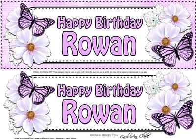 Large Dl Birthday Rowan Floral Butterflies 3D Decoupage