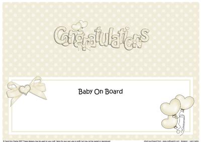 Baby on Board Congratulations Matching Large Dl Insert