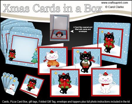 Christmas Cats Cards in a Box Bumper Kit
