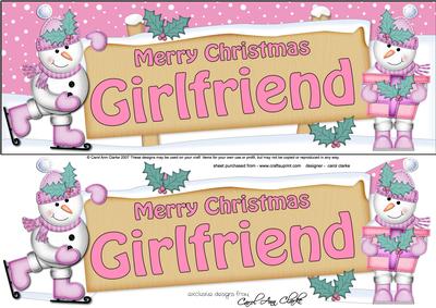 Xmas Girlfriend Snowmen Signpost Lge Dl Easicut Decoupage