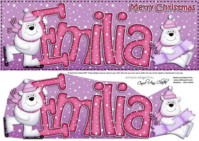 Xmas Emilia Polar Bears Signpost Lge Dl Easicut Decoupage