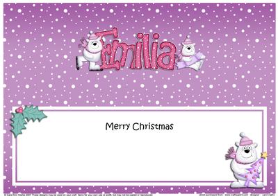 Xmas Emilia Polar Bears Signpost Large Dl Insert