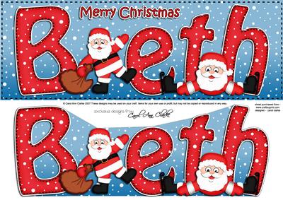 Xmas Beth Santa Signpost Lge Dl Easicut Decoupage