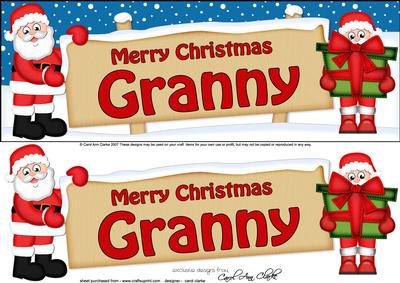 Xmas Granny Santa Signpost Lge Dl Easicut Decoupage