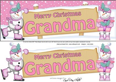 Xmas Grandma Snowmen Signpost Lge Dl Easicut Decoupage
