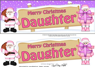 Xmas Daughter Santa Signpost Lge Dl Easicut Decoupage
