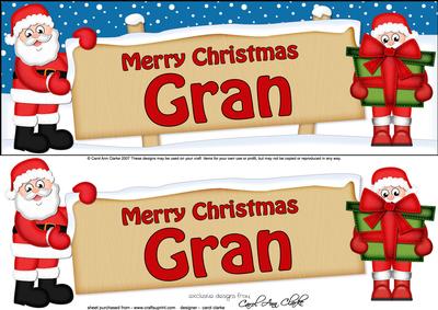 Xmas Gran Santa Signpost Lge Dl Easicut Decoupage