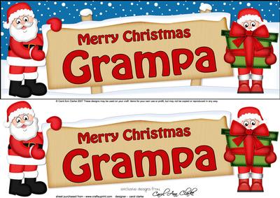 Xmas Grampa Santa Signpost Lge Dl Easicut Decoupage