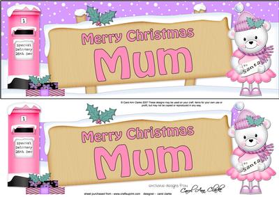 Christmas Mum Teddy Signpost Lge Dl Easicut Decoupage