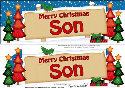 Xmas Son Trees Signpost Lge Dl Easicut 3D Decoupage