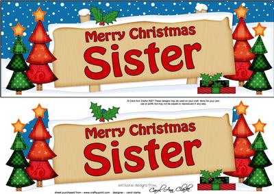 Xmas Sister Trees Signpost Lge Dl Easicut 3D Decoupage