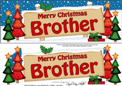 Xmas Brother Trees Signpost Lge Dl Easicut 3D Decoupage