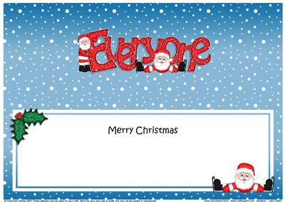 Merry Christmas Everyone Santa Matching Large Dl Insert