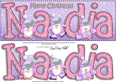 Christmas Nadia Penguins Large Dl & 3D Decoupage