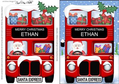 Xmas Santa Express Ethan A5 3D Decoupage