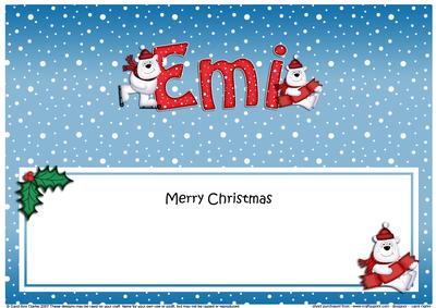 Merry Christmas Emi Polar Bears Matching Large Dl Insert