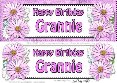 Large Dl Birthday Grannie Daisies Floral 3D Decoupage