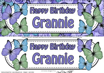 Large Dl Grannie Butterflies Card & 3D Decoupage