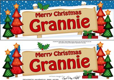 Xmas Grannie Trees Signpost Large Dl Easicut 3D Decoupage