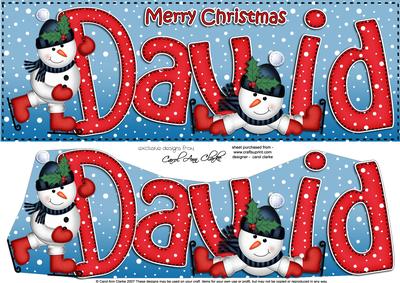 Merry Christmas David Snowmen Large Dl & 3D Decoupage