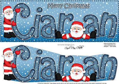 Merry Christmas Ciaran Santa Large Dl & 3D Decoupage