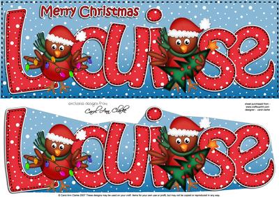 Merry Christmas Louise Robins Large Dl & 3D Decoupage