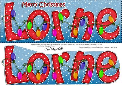 Merry Christmas Lorne Lights Large Dl & 3D Decoupage