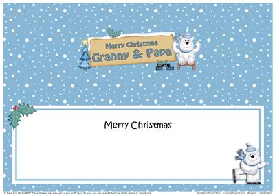 Xmas Granny & Papa Polar Bear Signpost Lge Dl Insert