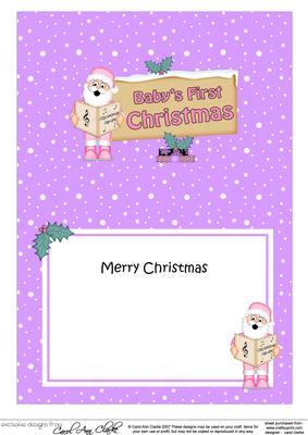 Baby's 1st Christmas Santa Signpost 5x7 Matching Insert