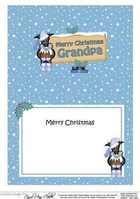 Christmas Grandpa Scottie Dog Signpost 5x7 Matching Insert