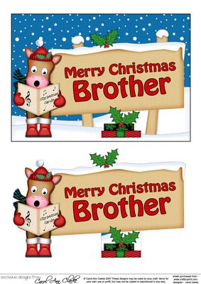 Christmas Brother Gigi Horse Signpost 5x7 Easicut Decoupage