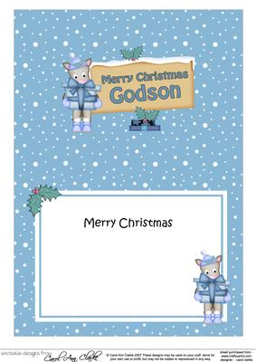 Christmas Godson Gigi Horse Signpost 5x7 Matching Insert
