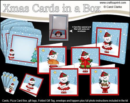 Christmas Teddies Cards in a Box Bumper Kit