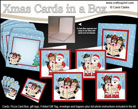 Christmas Carol Singing Horses Cards in a Box Bumper Kit