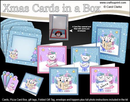 Christmas Teddies Cards in a Box Bumper Kit