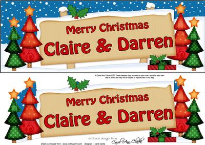 Xmas Claire & Darren Trees Signpost Lge Dl Easicut Decoupage