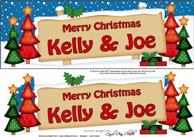 Xmas Kelly & Joe Trees Signpost Lge Dl Easicut Decoupage