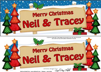 Xmas Neil & Tracey Trees Signpost Lge Dl Easicut Decoupage