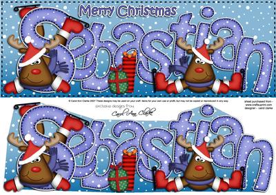 Merry Christmas Sebastian Rudolph Large Dl & 3D Decoupage