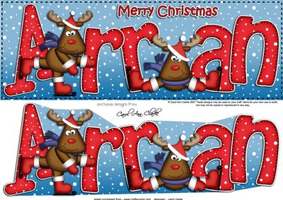 Merry Christmas Arran Rudolph Large Dl & 3D Decoupage