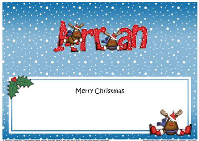 Merry Christmas Aaran Rudolph Matching Large Dl Insert