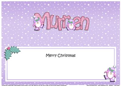 Merry Christmas Murren Penguins Matching Large Dl Insert