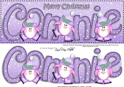 Merry Christmas Connie Penguins Large Dl & 3D Decoupage