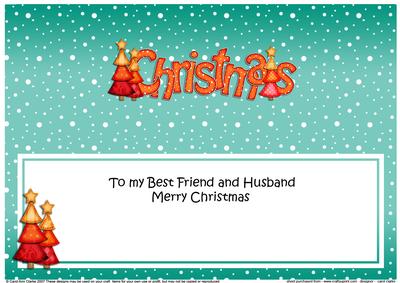 Xmas Merry Christmas Husband Trees Matching Large Dl Insert