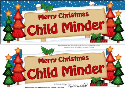 Xmas Childminder Trees Signpost Lge Dl Easicut 3D Decoupage