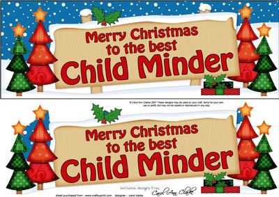Xmas Childminder Trees Signpost Lge Dl Easicut 3D Decoupage