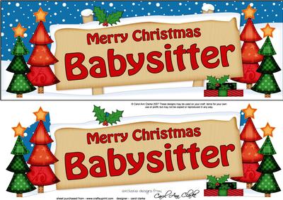 Xmas Babysitter Trees Signpost Lge Dl Easicut 3D Decoupage