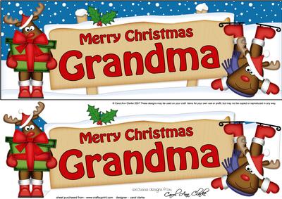 Xmas Grandma Rudolph Signpost Lge Dl Decoupage
